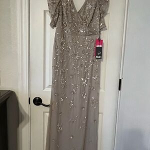 Beautiful long party dress with gems
